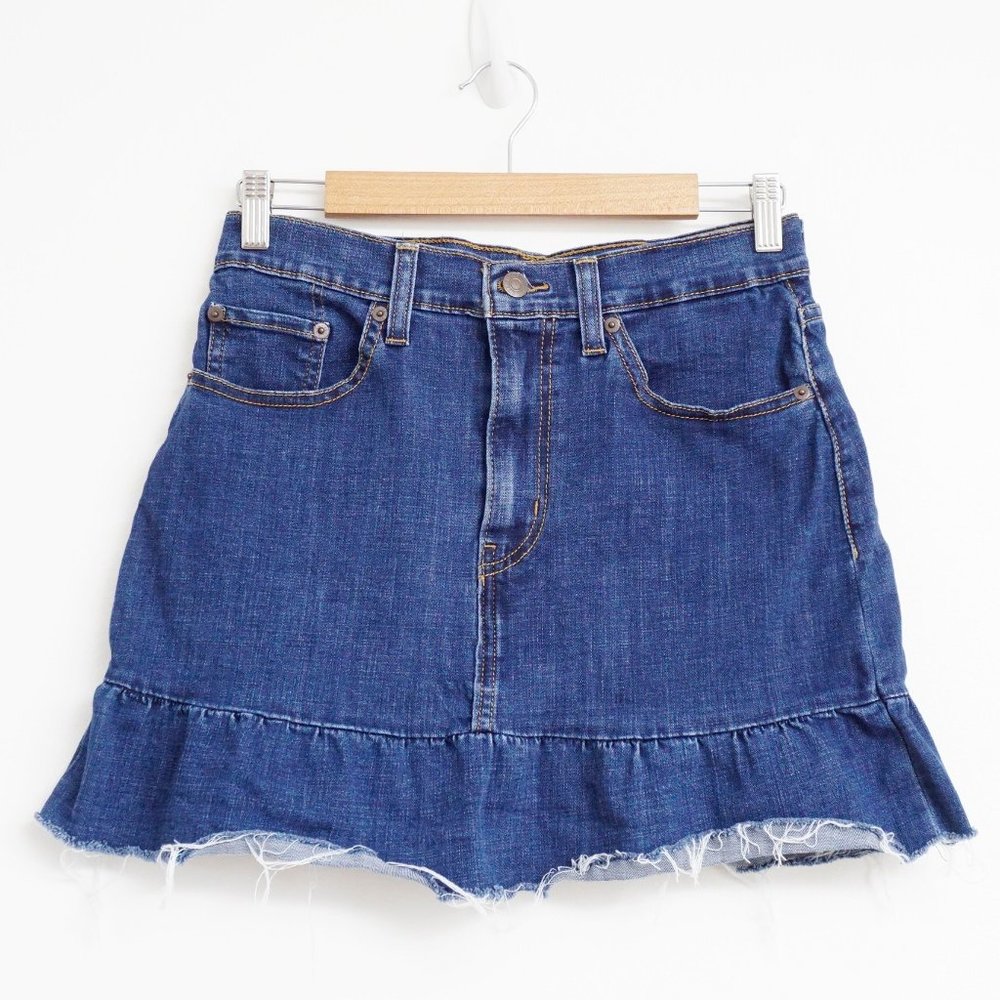 Levi's Women's Dark Wash Mile High Ruffle Denim Skirt 28